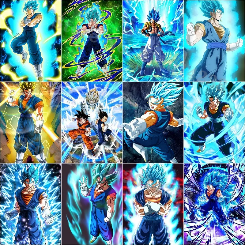 Blue Super Vegito Dragon Ball Z Dragon Ball Z 5D Diy Diamond Painting Goku Mosaic Pictures Full Drill Diamond Embroidery