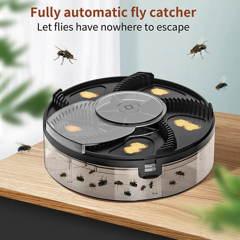 

1PC Electric Fly Trap USB Rechargeable Automatic Flycatcher Safety Rotation Pest Catcher Device Quiet Indoor Insect Reject