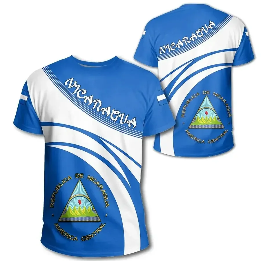 

2023 New Nicaragua Flag 3D T-shirt Casual men clothing Fashion Top Men and Wome Breathablen T-shirt Oversized t-shirt Short