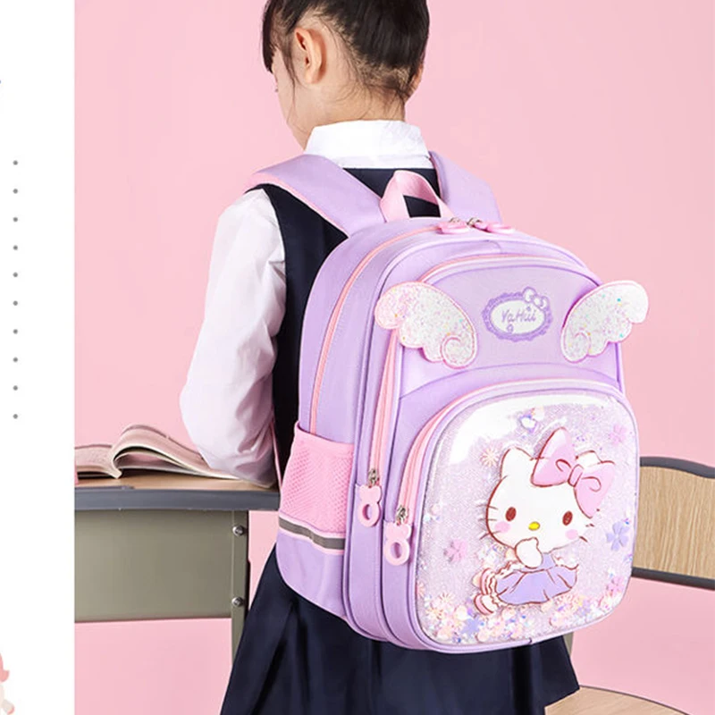 

Anime Hello Kitty Sanrio Ins Cute Girl Schoolbag Kawaii Japan Korean Style Portable Backpack Student Stationery Storage Bag Gift