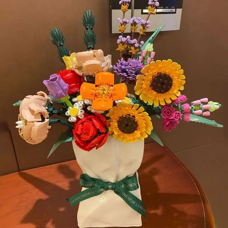 

6 шт./партия, Детский конструктор «Подсолнух»