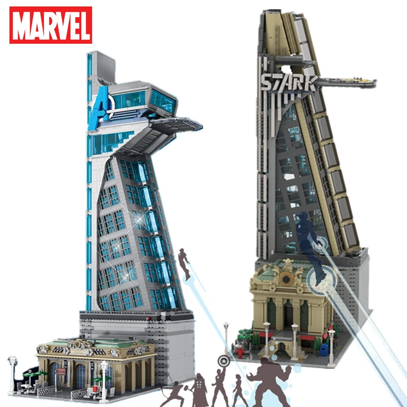 

87CM 5883PCS UPGRAD 8 Floors Marvel IronMan Avengers Tower Tony Heroes Thanos Captian Thor Stark Building Block Brick Kid Toy