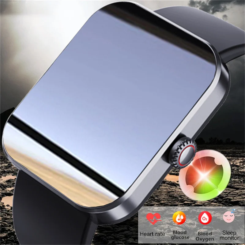 

2023 New Men's Sports Smartwatch IP67 Waterproof 50 Sports Modes Blood Oxygen Blood sugar Monitoring Healthy Women Smartwatch