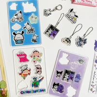 anime kuromi keychain bag pendant diy assembly girlfriends couple keychain hello kitty cute girl student birthday gift