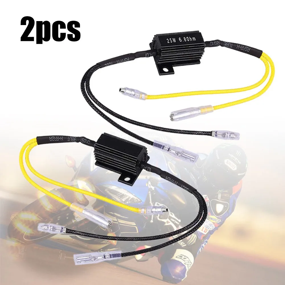 

2PCS/1pair Car Accessories Load Decoding Resistor Aluminum Housing Emergency LED Light Repair 25W 6.8Ω For Car Resistors Parts