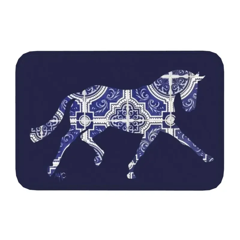 

Домашний коврик для Выездки лошадей, фарфоровый рисунок, нескользящий, для входа, ванной, кухни, напольный, для гостиной