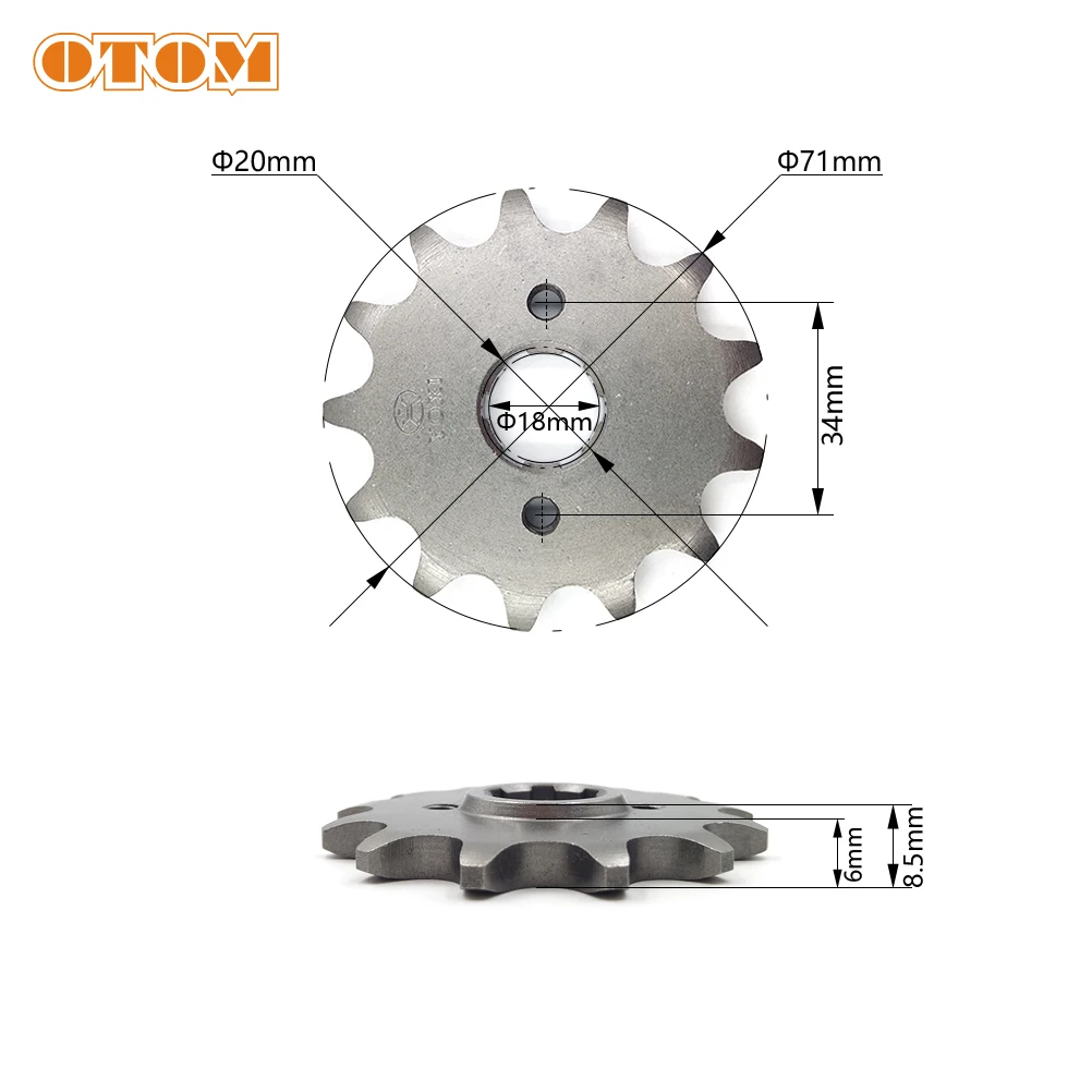 

Выходная передняя Звездочка OTOM 13 T, аксессуары для мотоциклов, тип 520, 13 зубьев цепи Cog для двигателя ZONGSHEN ZHENGLIN CB250
