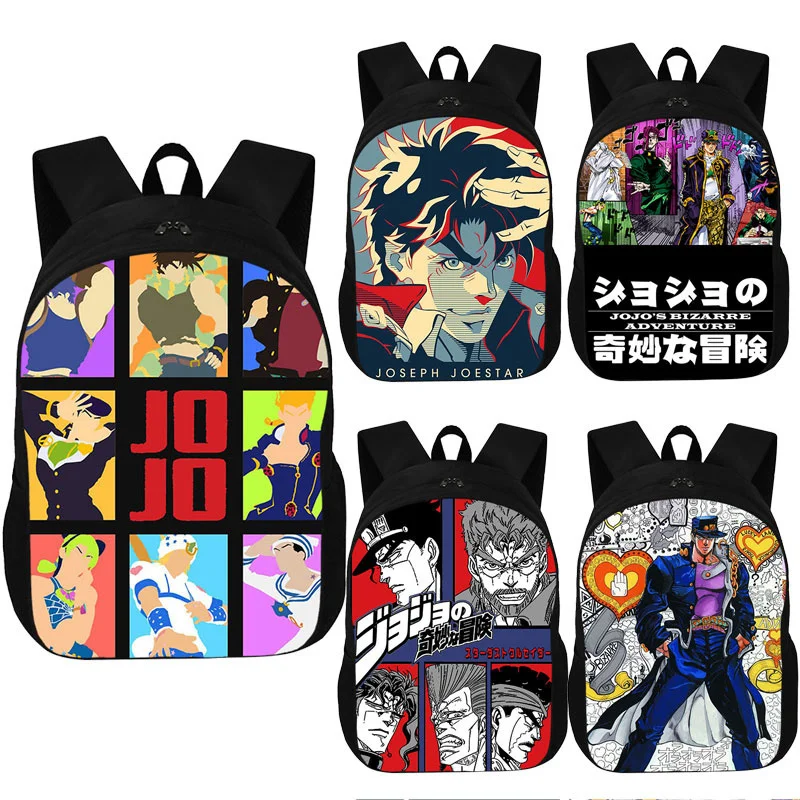 

JoJo's Bizarre Adventure Kujo Jotaro Anime School Bags Waterproof Backpack Mans Laptop Backpack Boys Bookbag Travel Bagpack