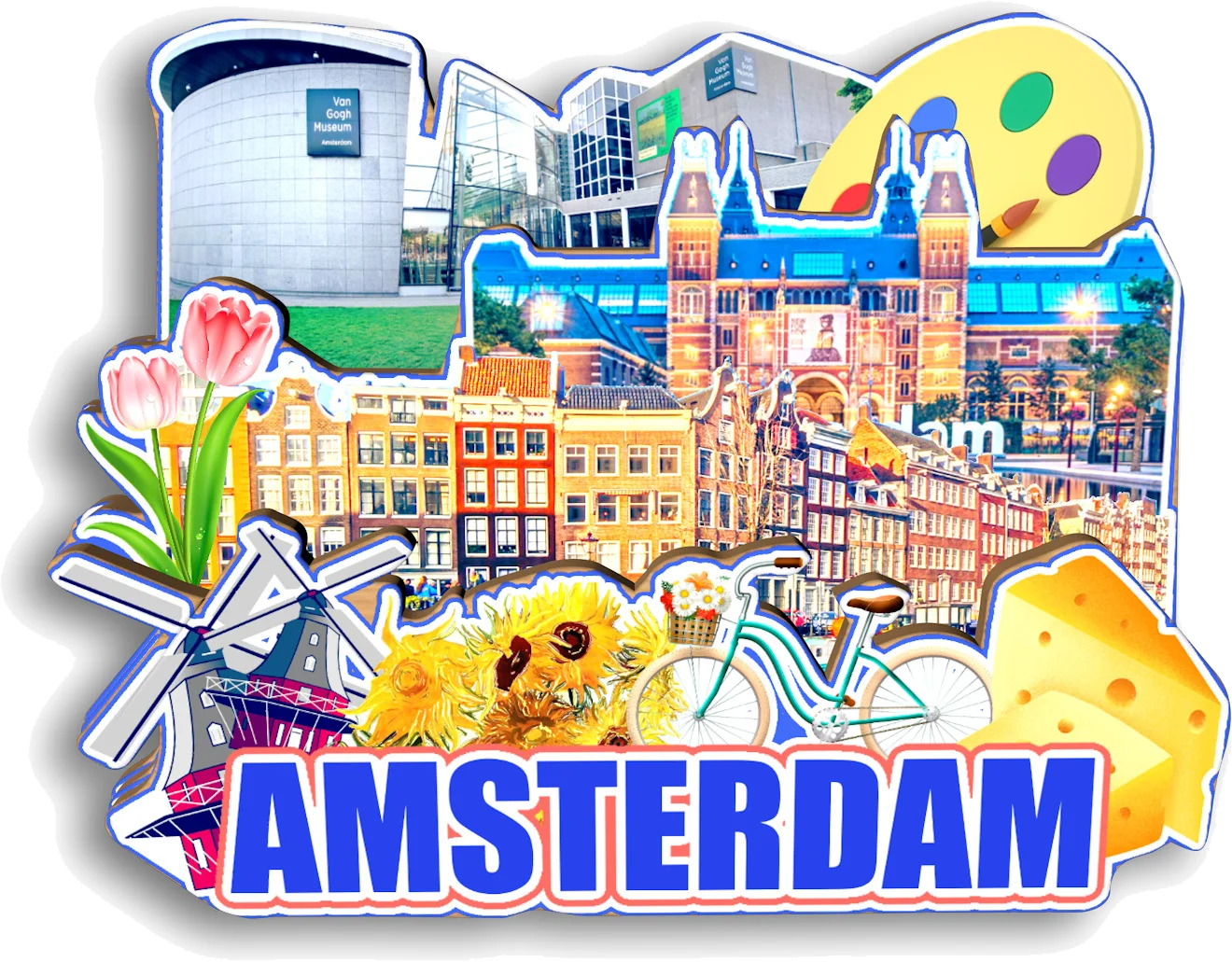 Фото Ansterdam Rotterdam The Hague Utrecht Maastricht Eindhoven NETHERLANDS Магнит на холодильник Путешествия Сувенир Подарок №3