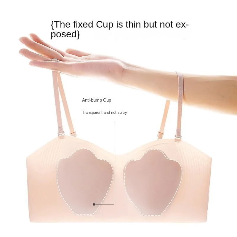 

Summer Ultra-thin Traceless Underwear Women's Big Chest Small Cool Rabbit Ear Anti-sagging Paramilia Non-rimless Bra