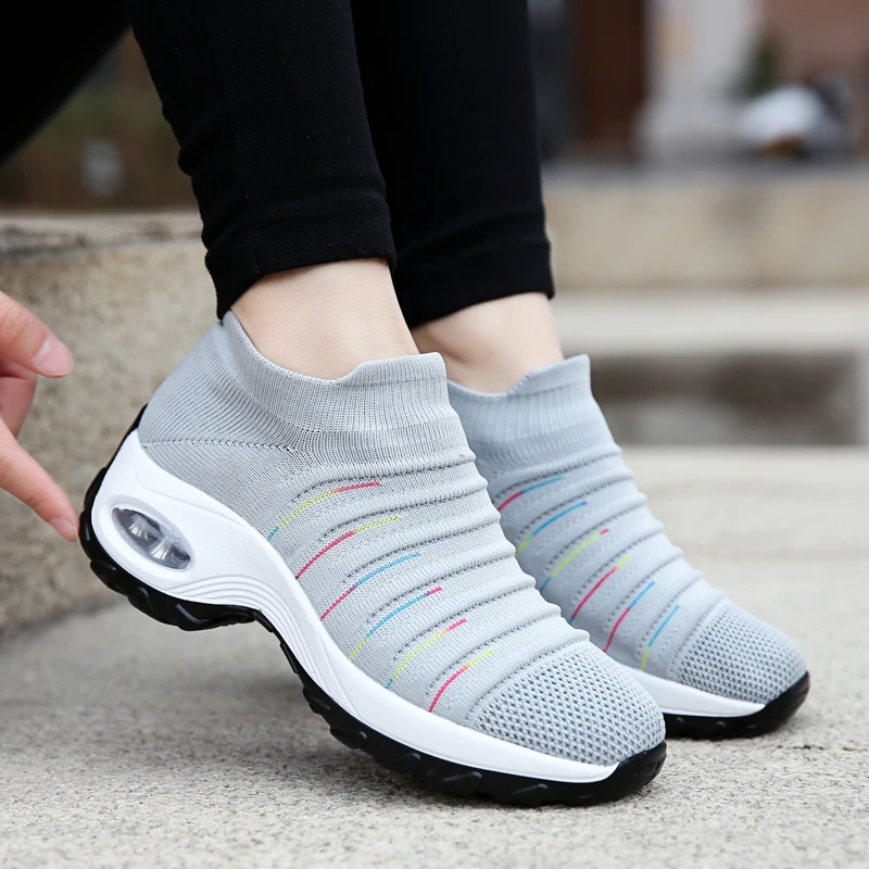 Cushioned Walking Shoes for Women Sneakers Comfortable Flexible Female Shoes Fashion Leisure Footwear Loafers Size 35-42