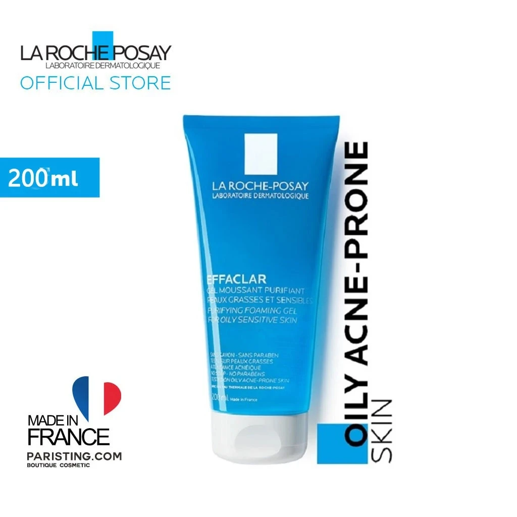 

La Roche-Posay Effaclar Purifying Foaming Gel 200ml | 0% Alcohol, Non-Comedogenic Face Wash for Oily Acne-Prone Skin