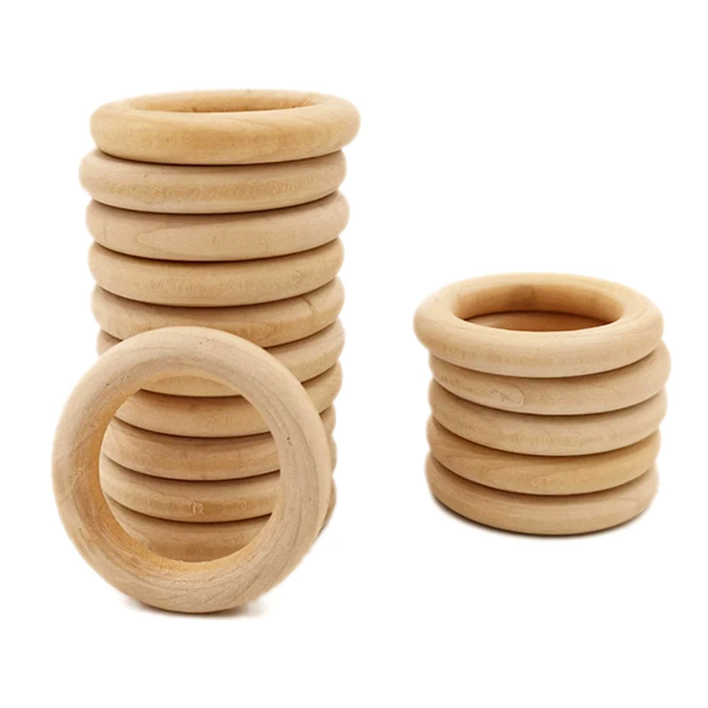 

3pcs 70mm Natural Wooden Rings for Crafts, Unfinished Wooden Rings for Macrame, DIY Wood Pendant Connectors