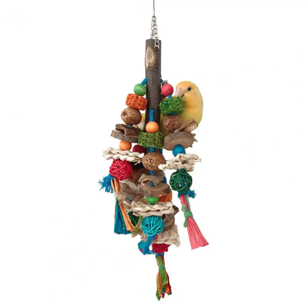 

Bird Toy Made from Natural Materials Colorful Natural Peony Bird Toys for Chewing Teething Stress Relief for Parrots Birds