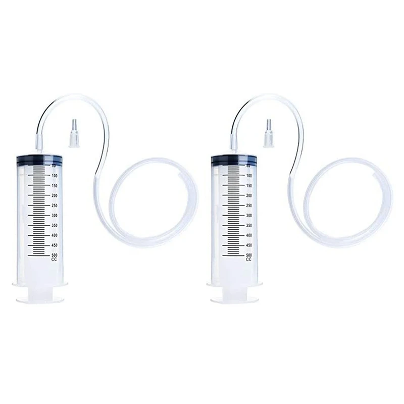 

New 2X Large Syringe Tubing 500ML Syringe With Tube Converter Cap For Liquid Oil Glue Applicator Experiments Industrial