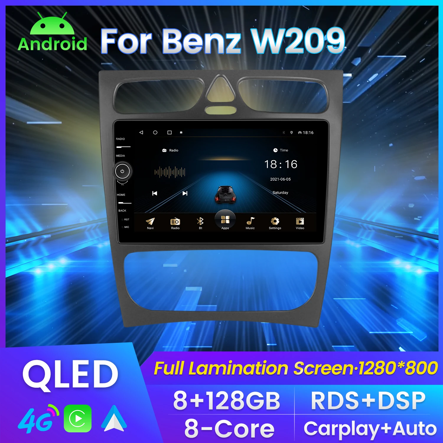 

Автомагнитола для Mercedes Benz C-Class W203 C200 C320 C350 CLK W209 2002-2005, мультимедийный видеоплеер, навигация GPS No 2 Din 2din