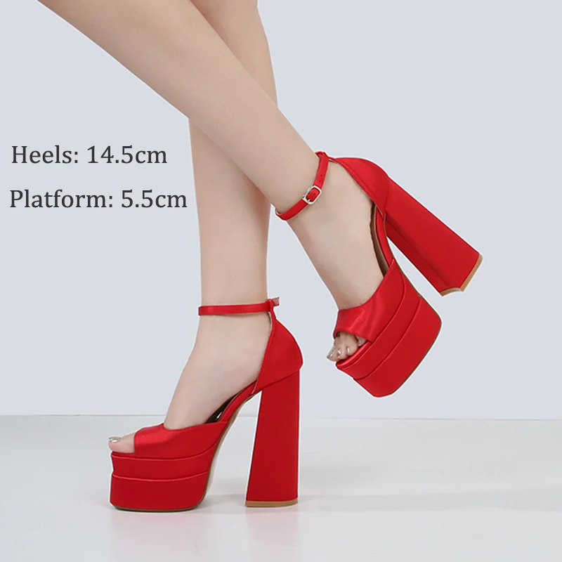 Элегантные женские босоножки на платформе и высоком каблуке модные трендовые