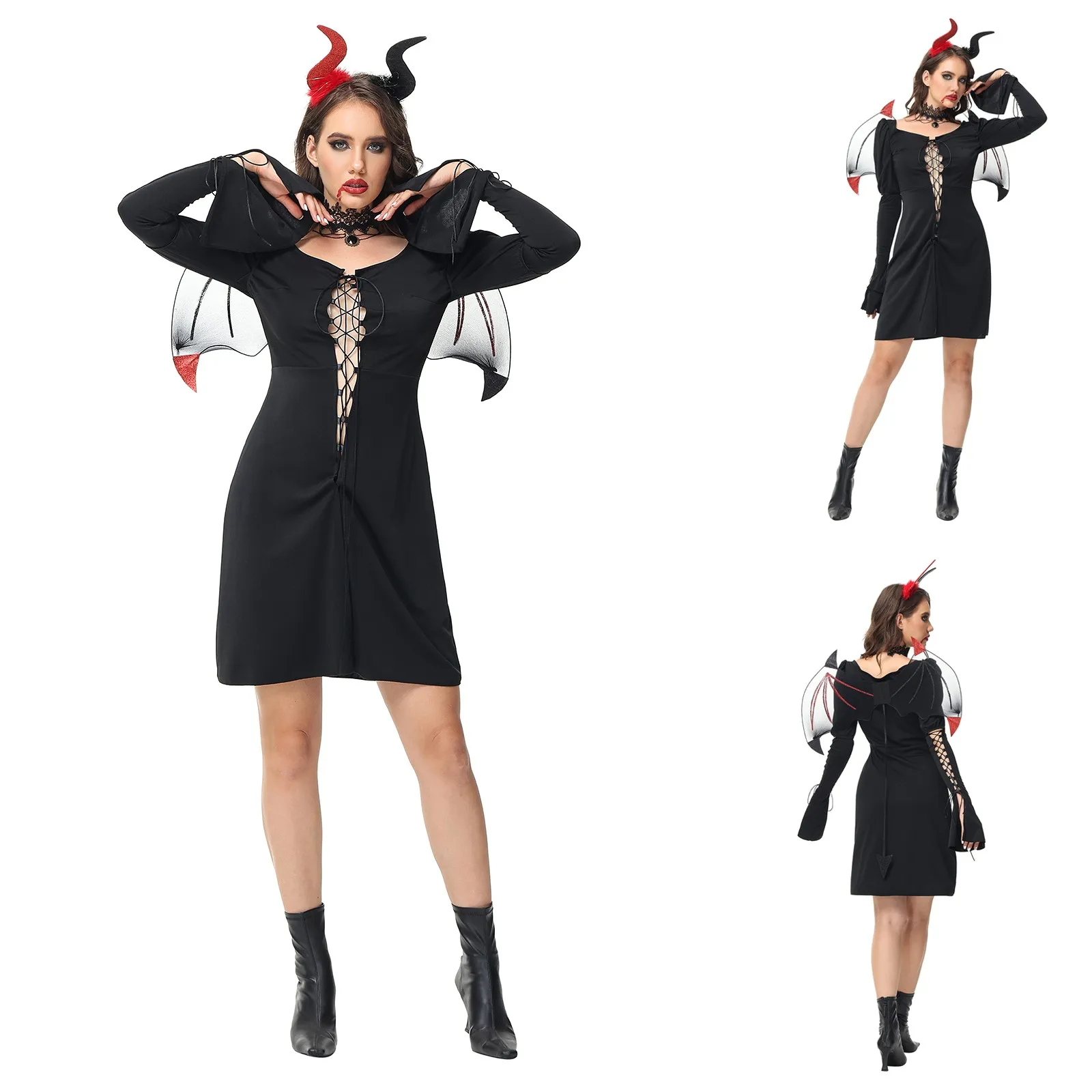 

New Sexy Little Devil Suit Ladies Christmas Halloween Cosplay Costume Suit Women Sexy Gothic Outfit Party Clothing