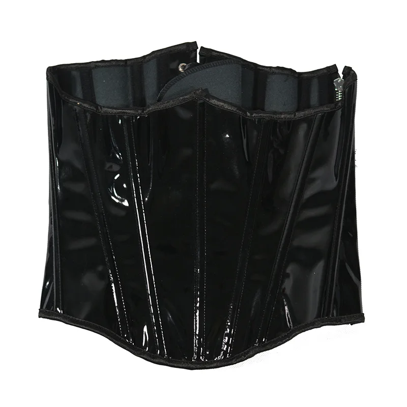 Red PU Leather Underbust Corset Belt Gothic Gorset Moldeador De Cintura Waist Trainer Body Shapers Corpetes Corseletes Corselet