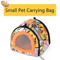 portable small pet travel cross body carrier bag warm breathable visible mesh chinchilla guinea pig bunny hamster carrier bag