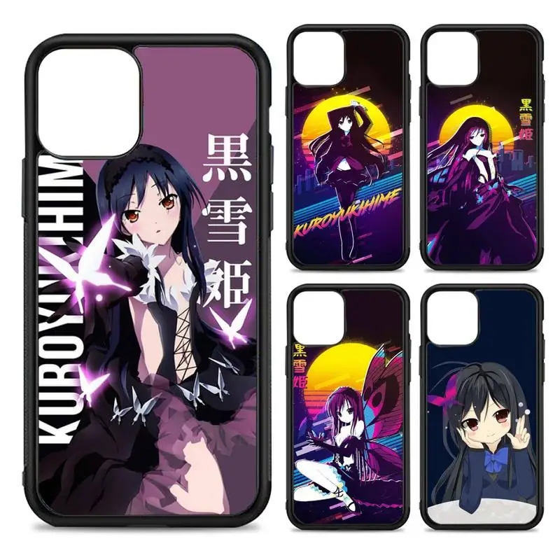 

Accel World kuroyukihime Phone Case Silicone PC+TPU Case for iPhone 11 12 13 Pro Max 8 7 6 Plus X SE XR Hard Fundas
