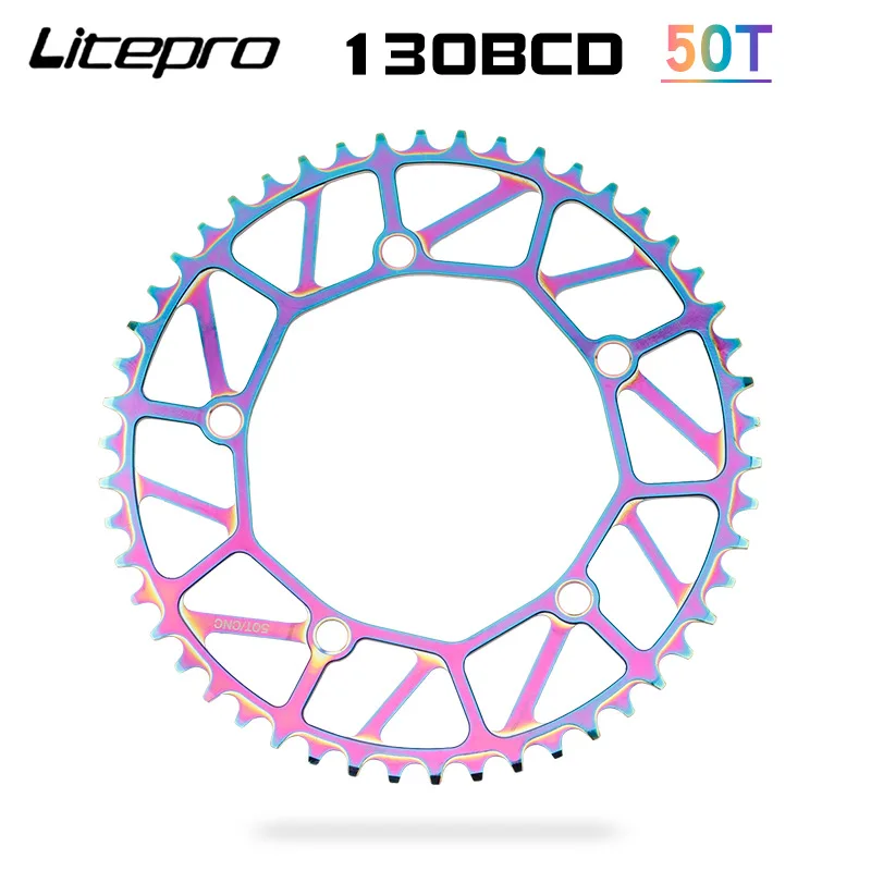 

Litepro Super Light Electroplating Color Chainring 130mm BCD 46-58T Road Bicycle Chain Ring BMX Folding Bike Parts
