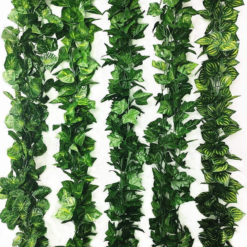 

Artificial Plants Green Silk Hanging Rattan Leaves Lvy Outdoor Home Decor Fake Flowers For Room Garden Wedding Decoration Vine