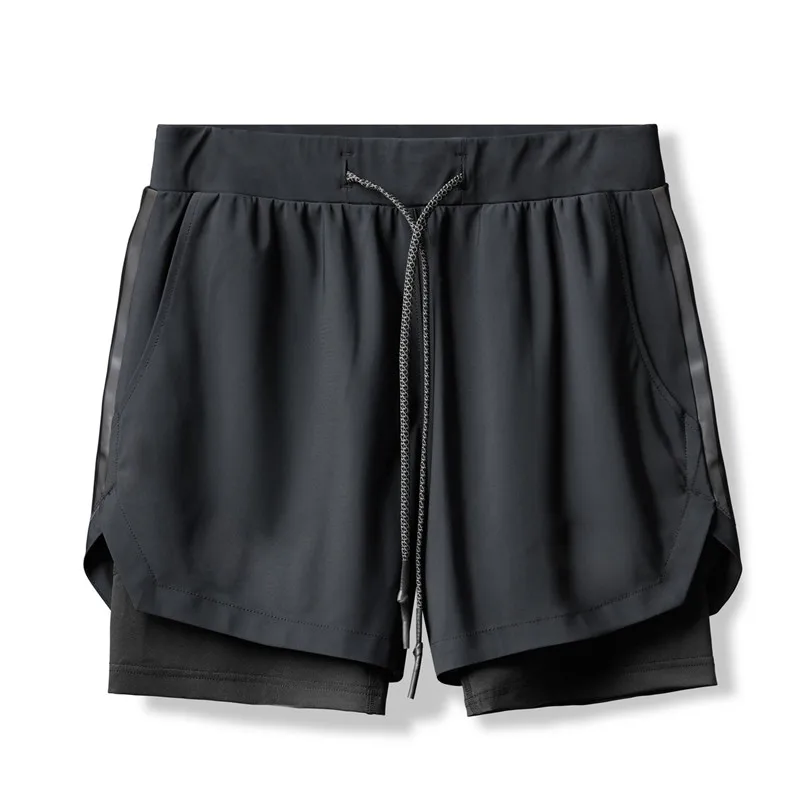 

2021 New Double-Decker Sports Shorts Men's Running Training Shuttle Woven Capri Pants Trend Camo Basketball Pants P03
