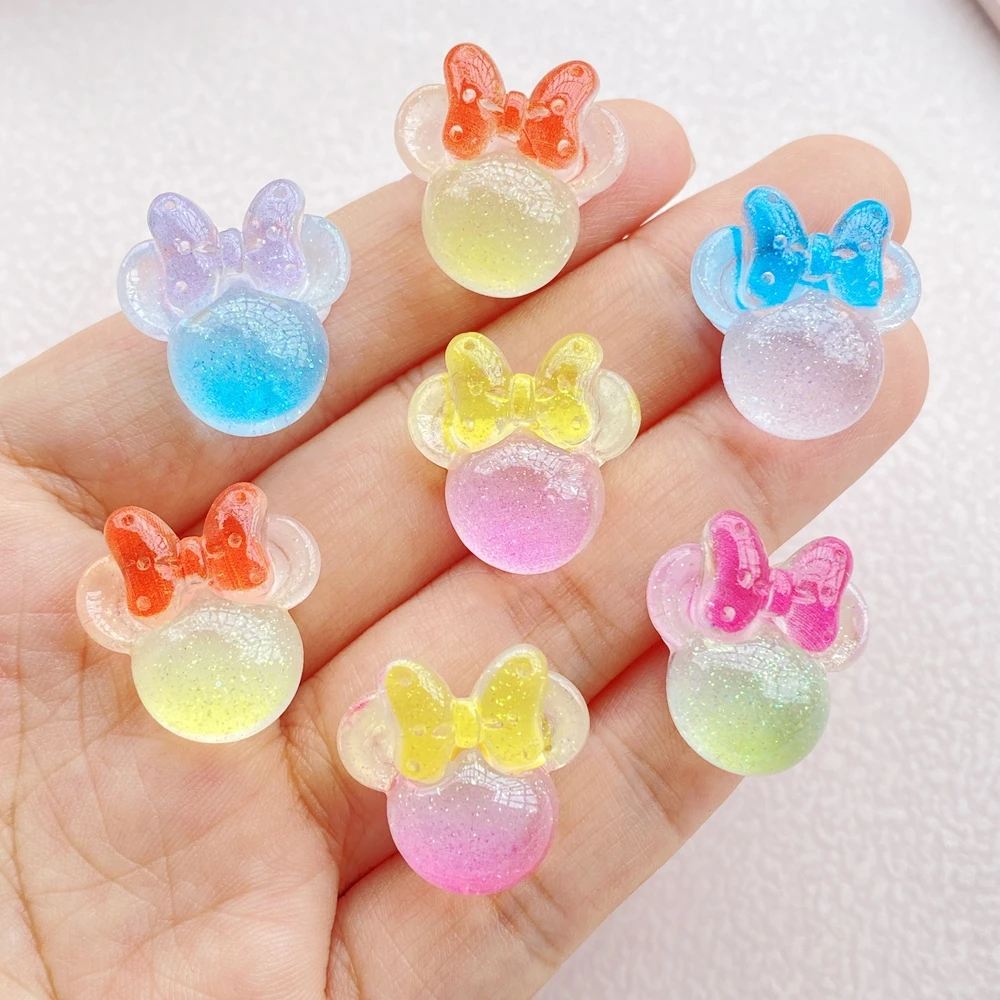 10 шт. новинка полимерный мультяшный лук голова мыши семейство аксессуаров для