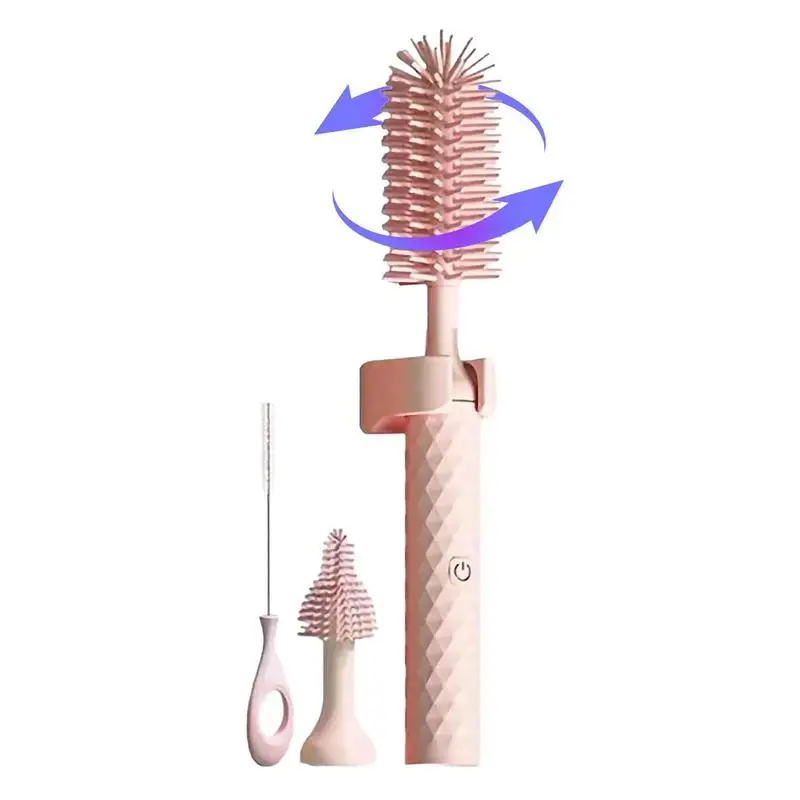 

Электрическая щетка для Детской бутылки, водонепроницаемая щетка для чистки бутылок, соска, соска, соломинка, инструмент для чистки бутылок, электрическая щетка для чашек