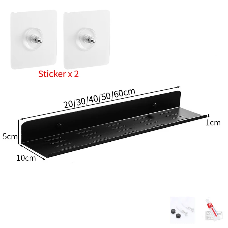 

Self Adhesive Wall Shelves Bathroom Kitchen Nail-free Rack Toothbrush Punch-free Holder Storage Box Floating Shelf for Wall