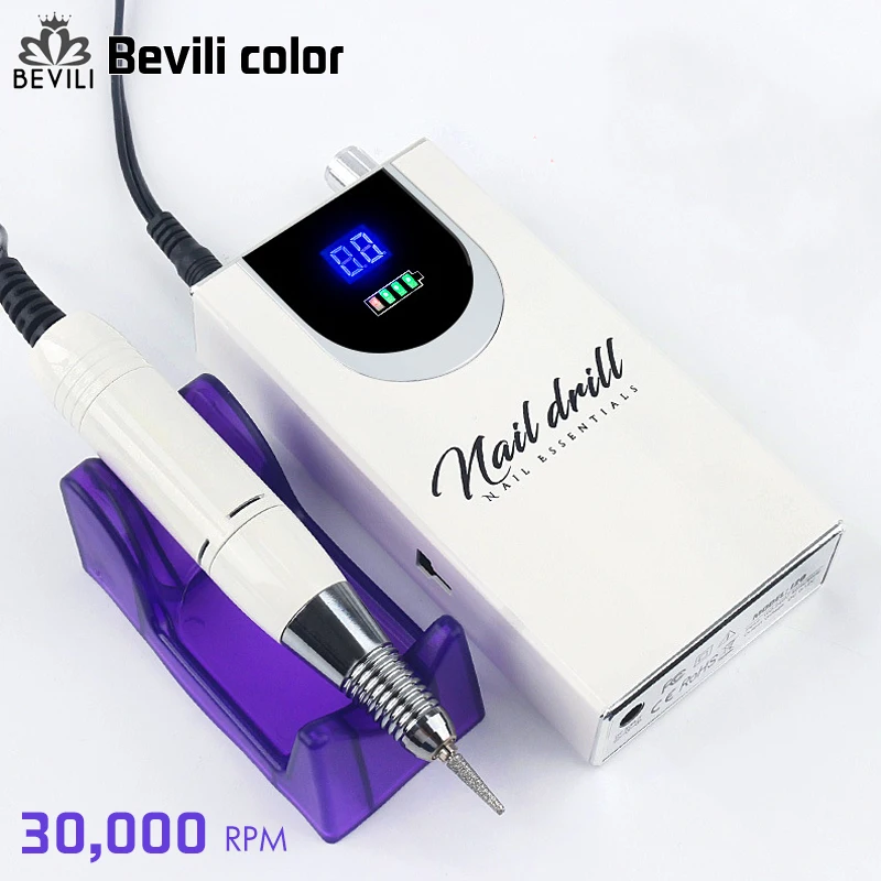 

Electric Nail Drill Machine 30000 RPM Built-in 2200mAh Battery Machine Portable Pedicure Nail Polisher Grinding Device Nail Tool