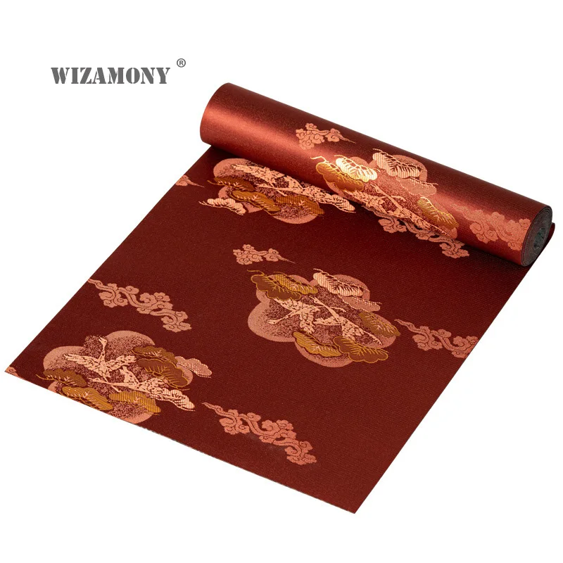 WIZAMONY Yunsong Новинка китайская парча Золотой Шелковый Цветочный чайный коврик дзен