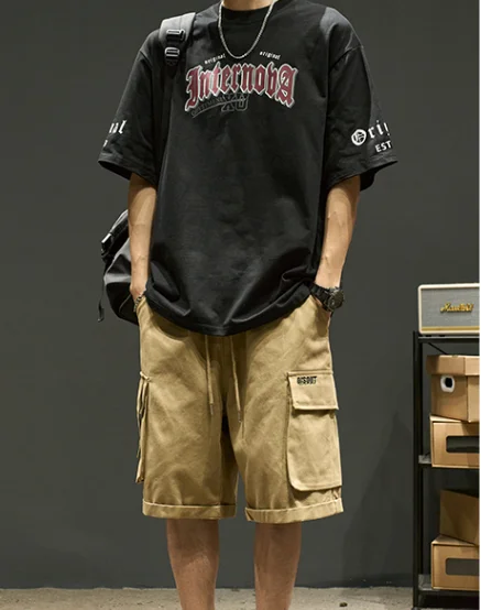 

M3782 винтажная хлопковая Футболка с буквенным принтом для мальчиков, свободная футболка с круглым вырезом и коротким рукавом