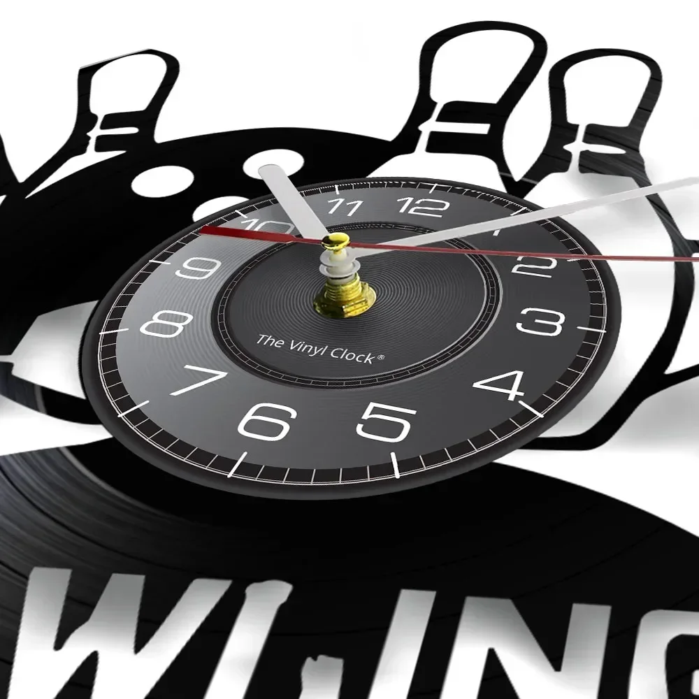 Настенные часы в стиле боулинга с виниловой пластиной спортивные украшения для