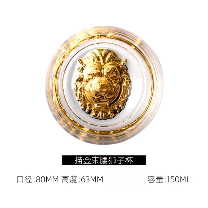 

Бокал для виски, бокал с золотистым основанием, бокал с кристаллами в виде льва, мужской бокал с роскошной талией, прочный бокал для вина