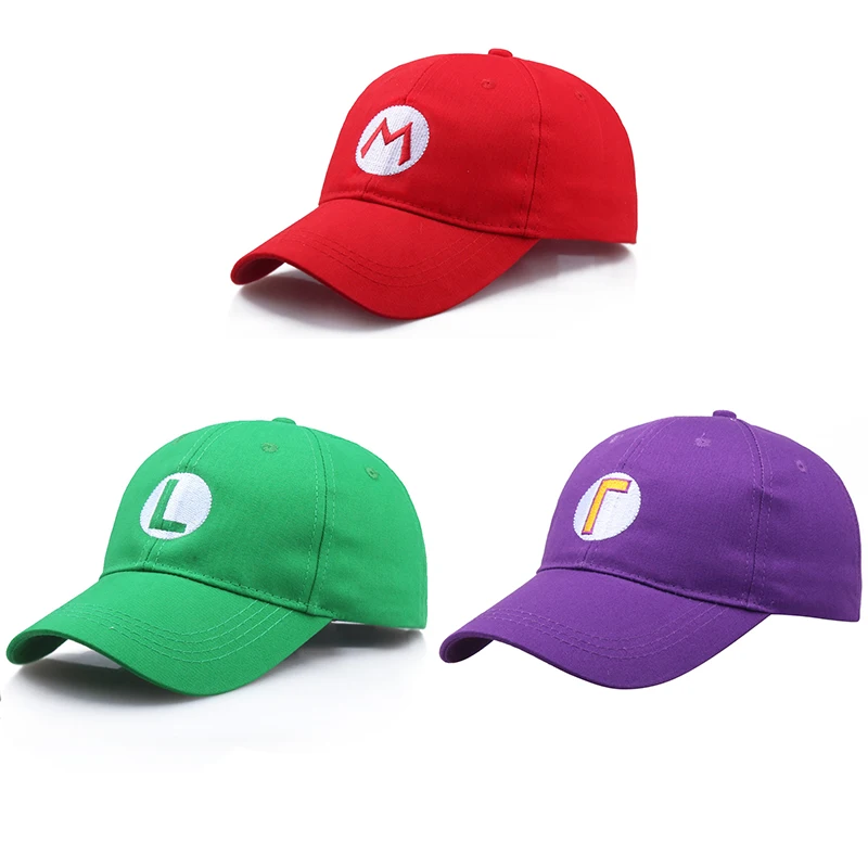 

Super Mary Bros Luigi Waluigi Wario Odyssey Cappy 3D Hats Anime Figure Cosplay Cartoon Baseball Hat Plush Cotton Toys