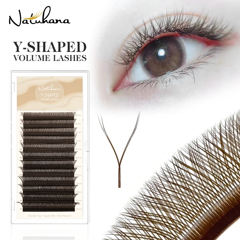 Ed Eyelash Extensions Two Tips Brown Y Lashes Premium Mink C/d Curl Yy Shaped False Eyelashes For Makeup