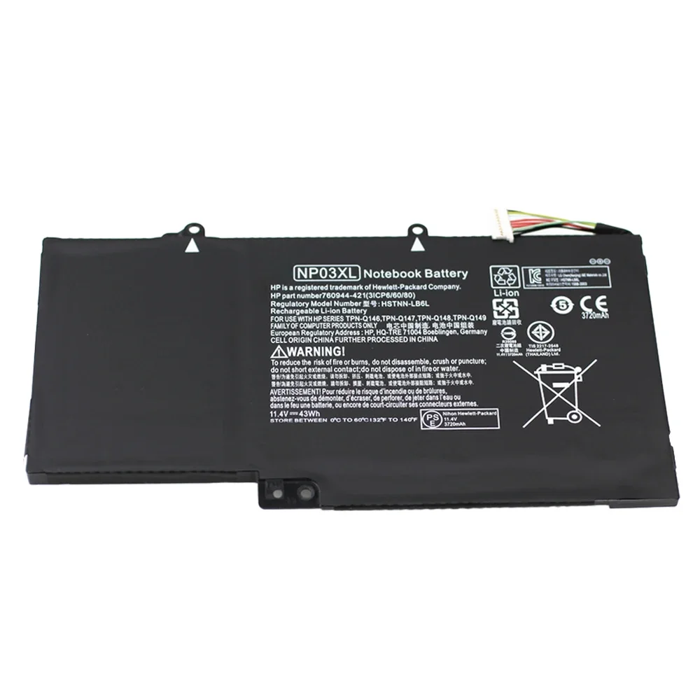 SHUOZB NP03XL Аккумулятор для ноутбука HP Pavilion X360 13-A010DX TPN-Q146 TPN-Q147 TPN-Q148 HSTNN-LB6L 760944 -421 15-U010DX