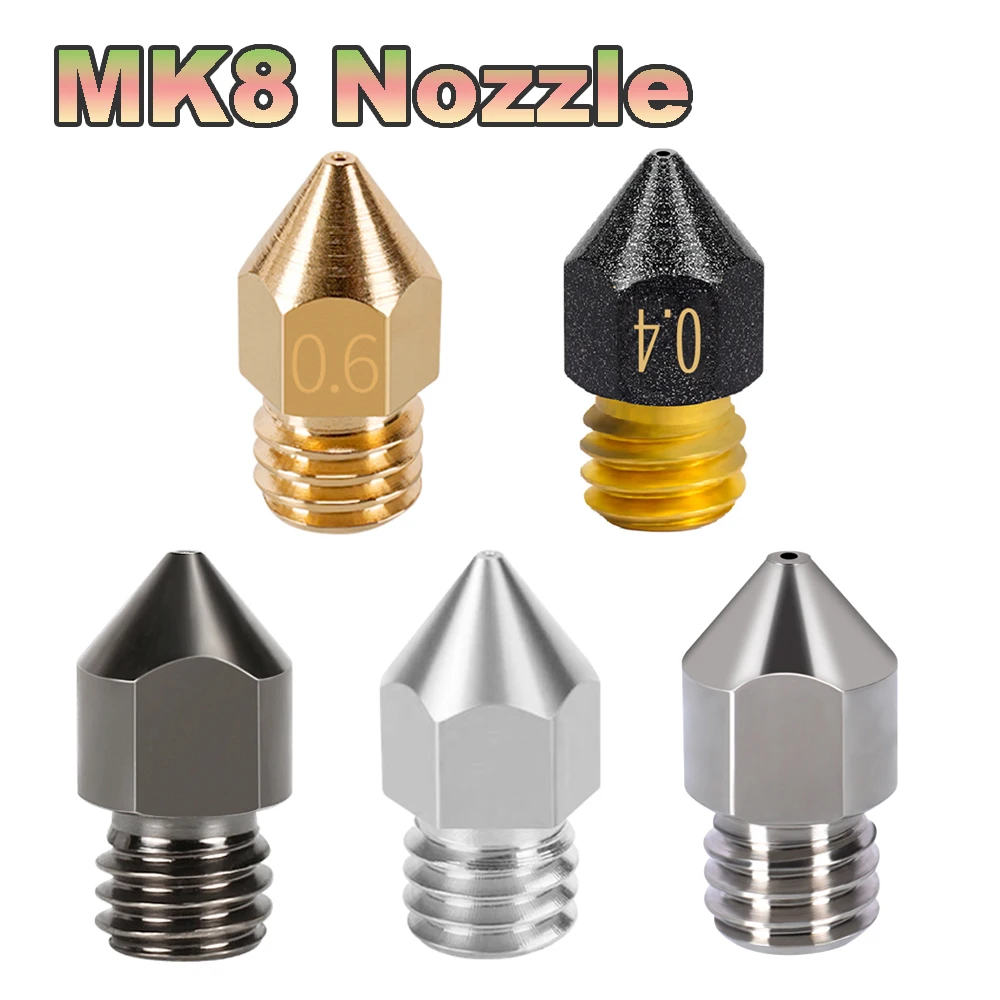 5 шт. сопла MK8 для 3D-принтера диаметром 1 75 мм