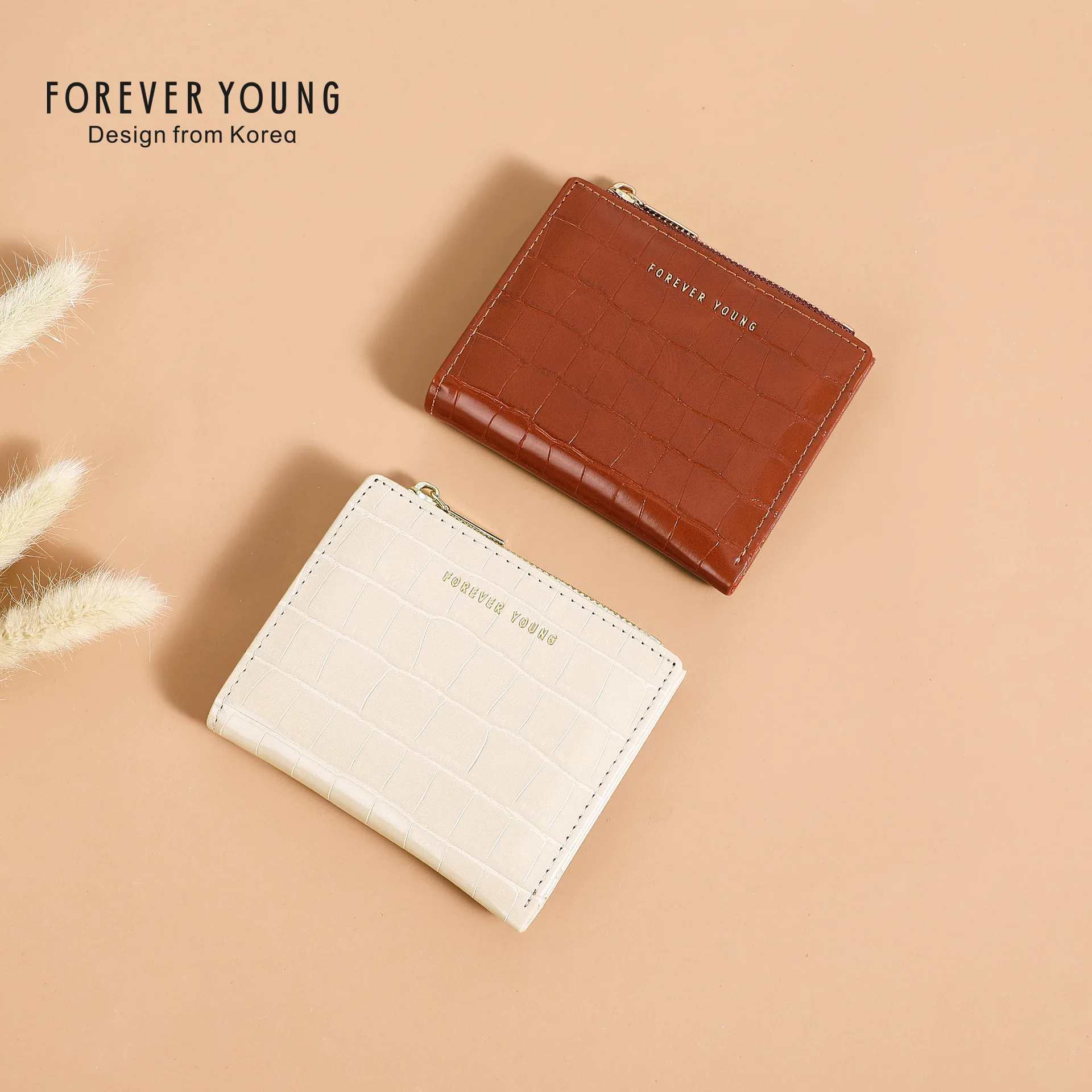Forever Young Women's Purse Fashion Short Small Purse Simple Ultra-thin Card Bag Ins Wallet