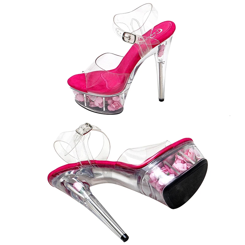 Leecab 6Inch/15cm High Heel Crystal Platform Party Sexy Clubbing Exotic Pole Dancing Dancer High Heels Sandals