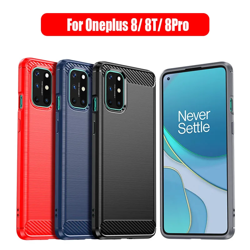 

For OnePlus 8 8Pro 8T Case, TPU Brushed Pattern Soft Case Black Blue Red