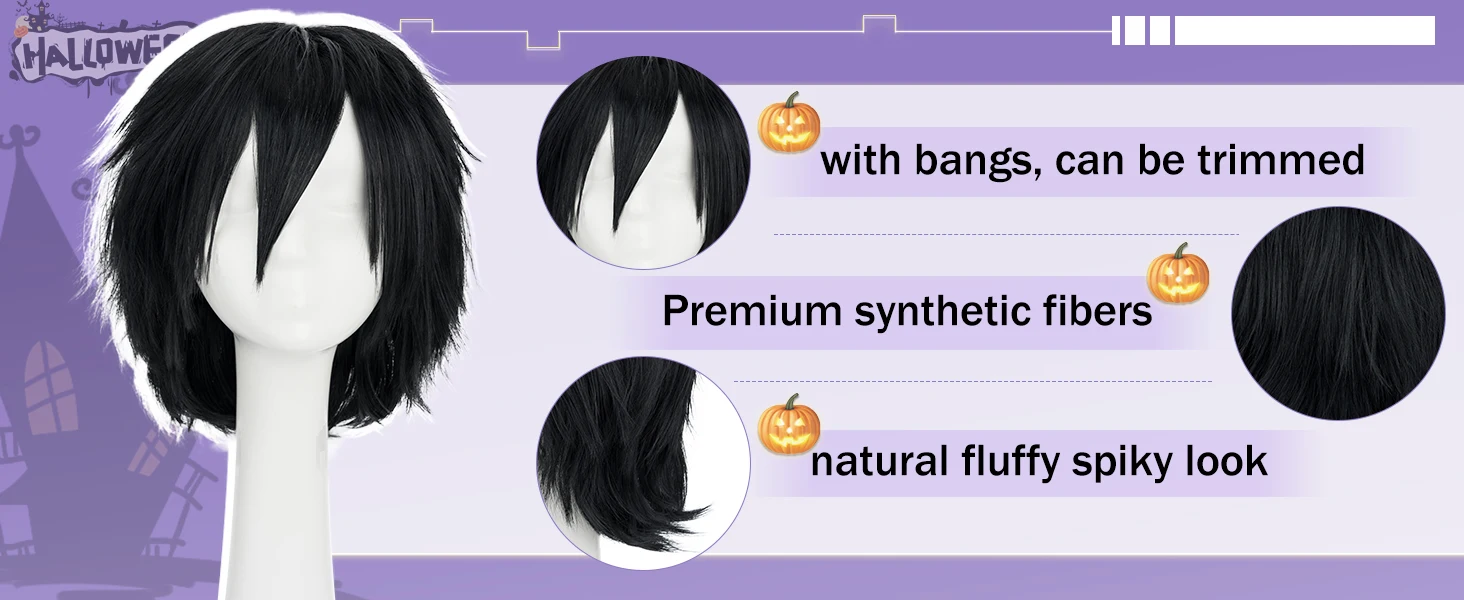 short black anime wig