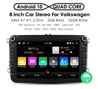 Автомагнитола 2 Din на Android 10, мультимедийный плеер с GPS, радио, Wi-Fi, для VWVolkswagenGolfPoloPassatb7b6SEATleonSkoda, 4G