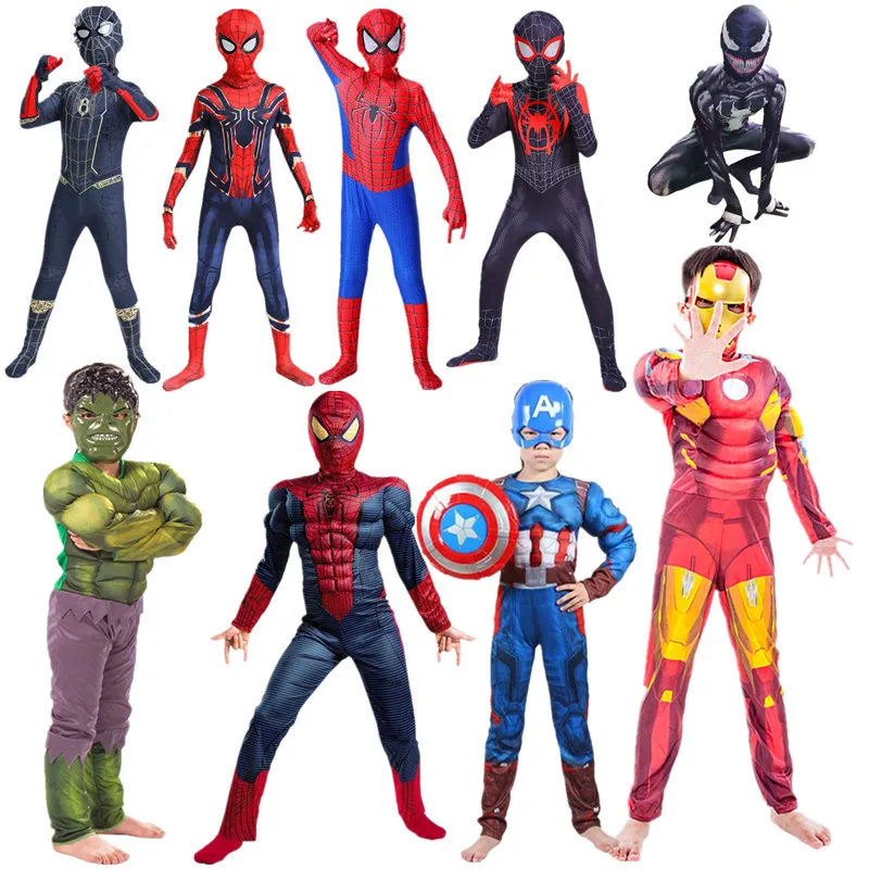 Комбинезон Халк Человек-паук Железный человек яд детский мстители супергерой