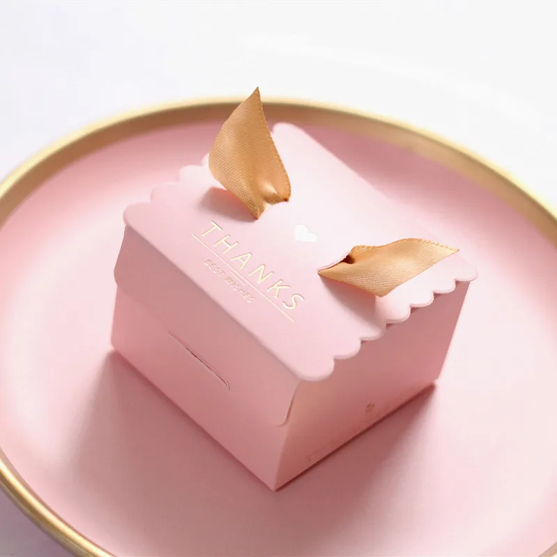 

10pcs Packaging Paper Candy Gift Boxes Unicorn Party Baby Shower Wedding Dragees Cake Box with Ribbon Flower Craft Packages