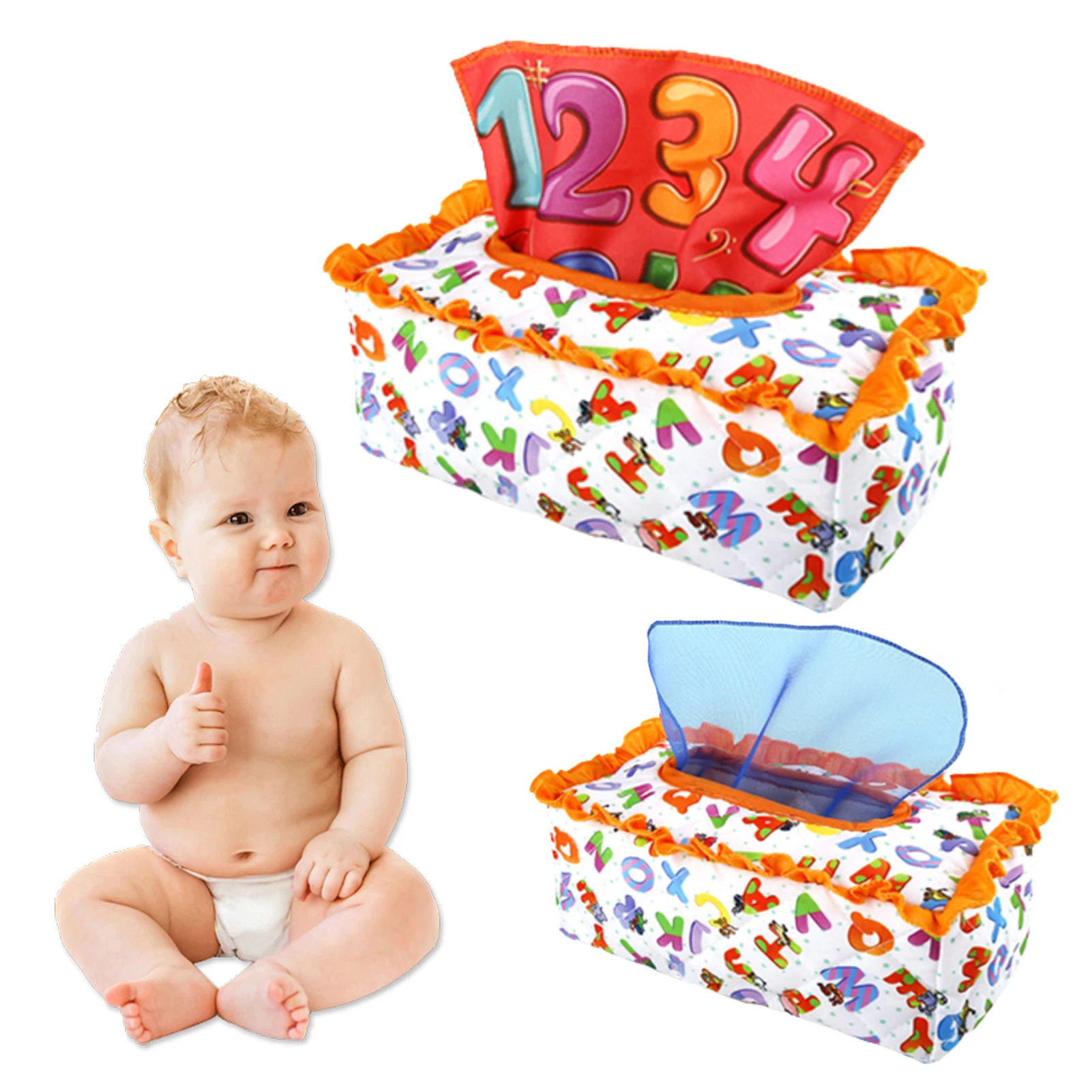 

Sensory Tissue Box For Toddlers Magic Plush Sensory Toys With Colorful Scarves Toddler Newborns Baby Pull Along Activities