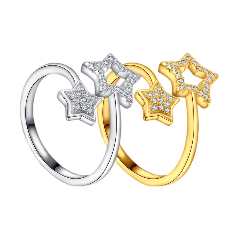 

Hot selling S925 sterling silver five-pointed star ring in Japan, South Korea, Europe and America