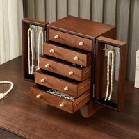 multi layer jewelry storage box drawer solid wood vintage jewelry storage organizer case boxes large capacity 360 free shipping